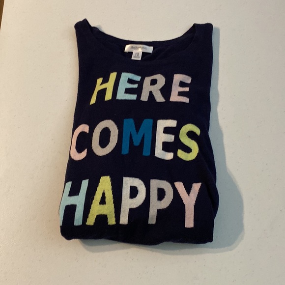 Motherhood maternity XL HERE COMES HAPPY navy blue sweater - Picture 5 of 5